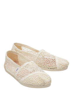 TOMS Alpargata Moroccan Crochet Espadrille Shoes, Natural - view 2, Natural