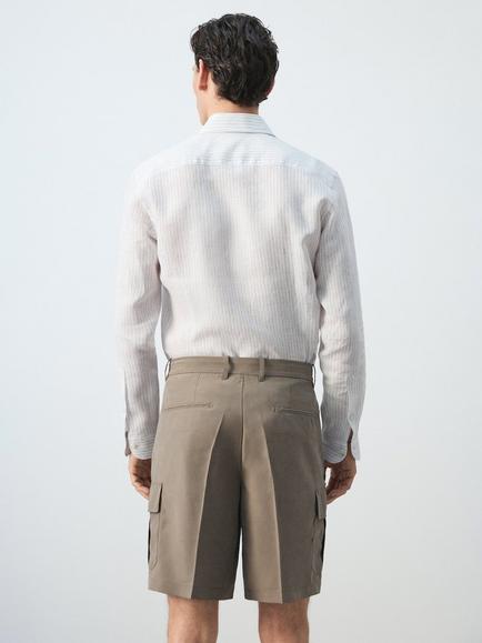 Mango Linen Slim Fit Shirt, White - view 2, White