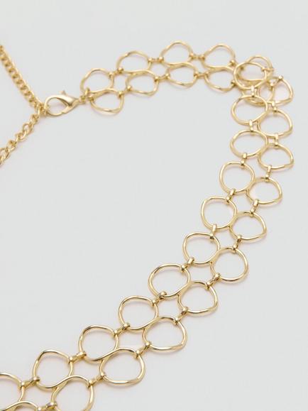 Mango Interlinked Circle Chain Belt, Gold - view 2, Gold