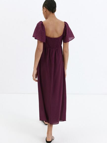 Mango Textured Empire Line Maxi Dress - view 2, Garnet