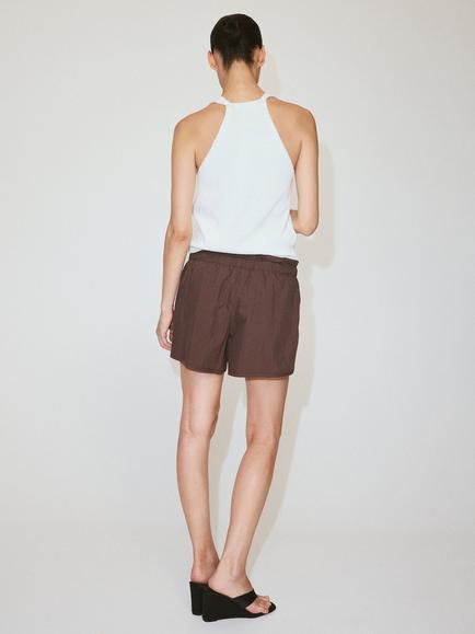 Mango Paperbag Waist Shorts, Plum - view 2, Plum