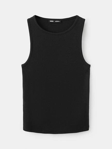 Mango Racerback Tank Top, Black - view 2, Black