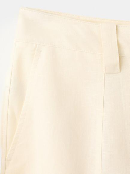 Mango Linen Blend Loose Balloon Trousers, Raw - view 2, Raw