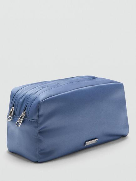 Mango Double Zip Make Up Bag - view 2, Blue