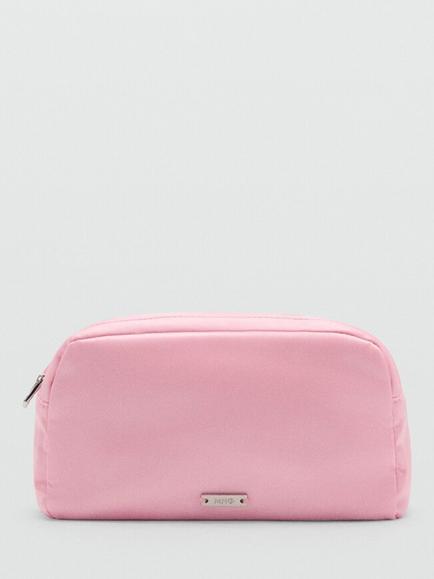 Mango Double Zip Make Up Bag, Pink