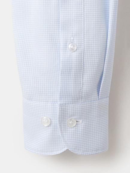 Mango Slim Fit Check Cotton Shirt, Sky Blue - view 2, Sky Blue