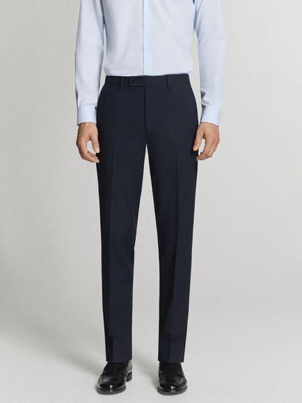 Mango Monaco Slim Fit Suit Trousers, Navy, Navy