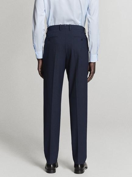 Mango Slim Fit Mid Rise Suit Trousers, Marine - view 2, Marine