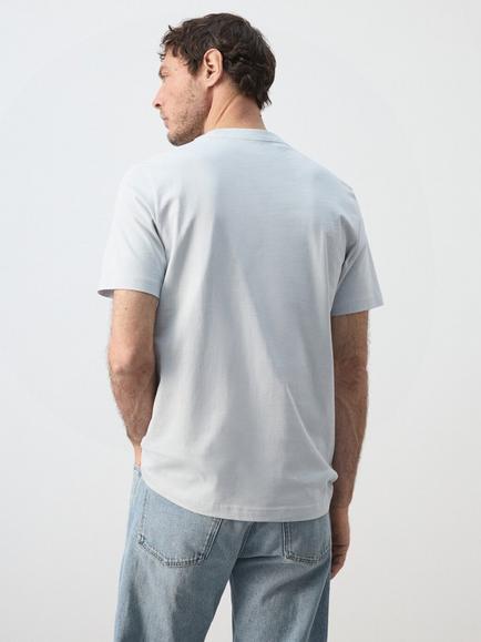 Mango Crew Neck Cotton T-Shirt, Aqua - view 2, Aqua