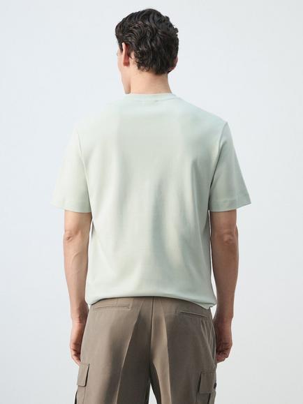 Mango Cotton Crew Neck T-Shirt - view 2, Pastel Green