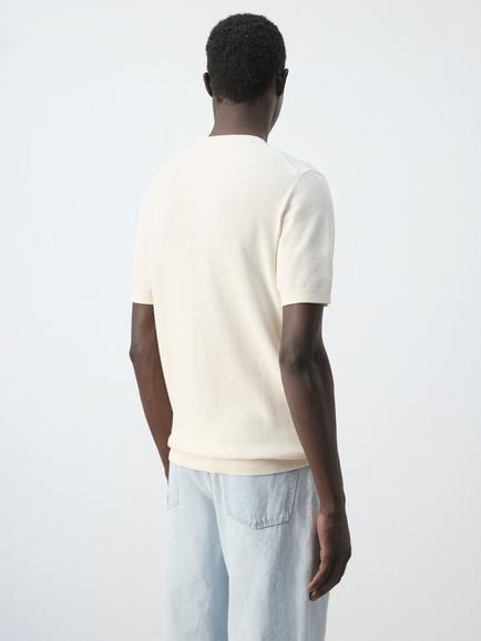 Mango Crew Neck T-Shirt, Ivory - view 2, Ivory