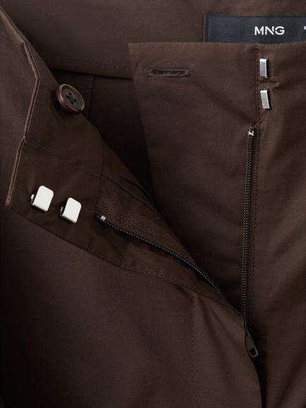 Mango Wrap Drape Wide Leg Trousers, Chocolate - view 2, Chocolate