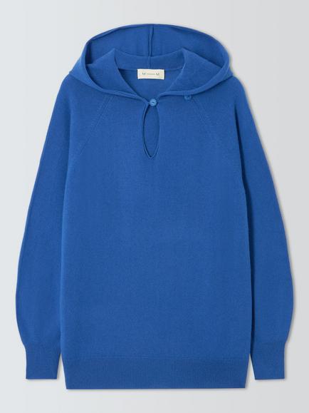 M-M by MaxMara Wool Rich with Cashmere Hoodie, China Blue, China Blue