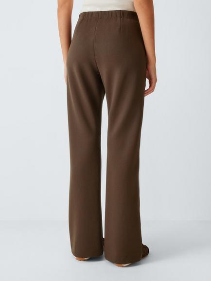 M-M by MaxMara Fumetto Stripe Leg Jersey Joggers, Dark Brown - view 2, Dark Brown