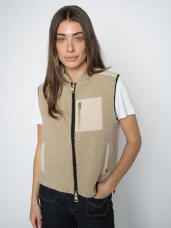 MOS MOSH Mmrowe Eli Teddy Zip Through Gilet, Feather Grey, Feather Grey