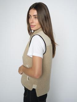 MOS MOSH Mmrowe Eli Teddy Zip Through Gilet, Feather Grey - view 2, Feather Grey