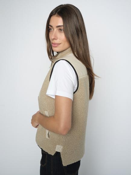 MOS MOSH Mmrowe Eli Teddy Zip Through Gilet, Feather Grey - view 2, Feather Grey