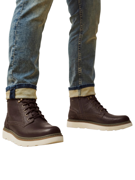 Josef Seibel Trent 50 Waterproof Leather Lace-Up Ankle Boots - view 2, Dark Brown