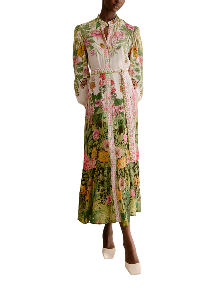 Raishma Carey Floral Print Shirt Dress, Cream, Cream