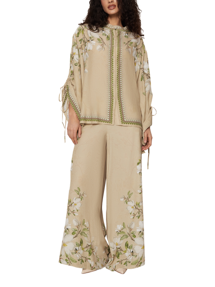 Raishma Hilda Floral Print Oversized Shirt, Beige - view 2, Beige