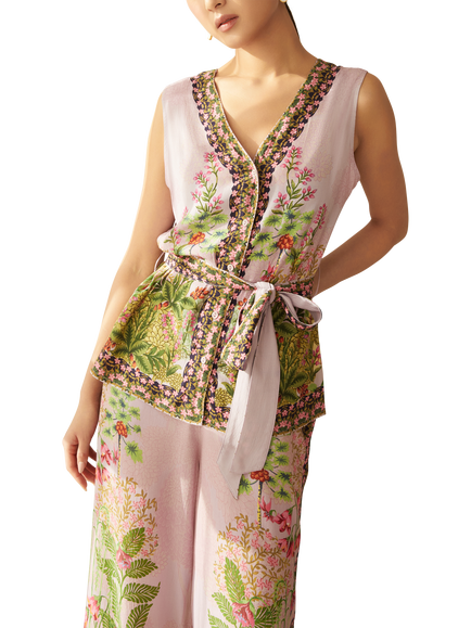 Raishma Wilma Floral Sleeveless Shirt, Lilac, Lilac