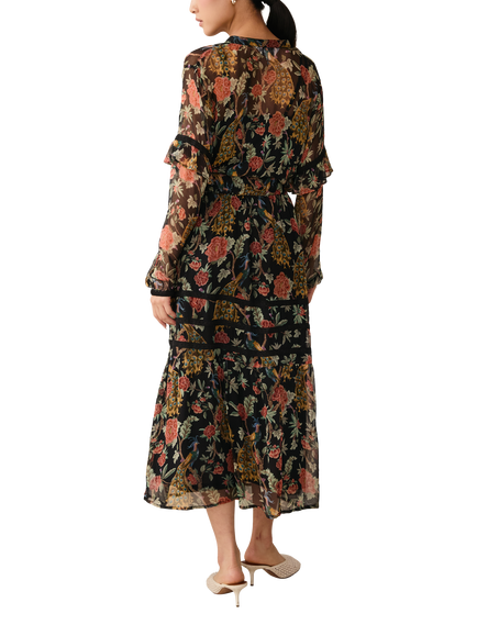 Raishma Renee Floral Print Skirt, Black - view 2, Black
