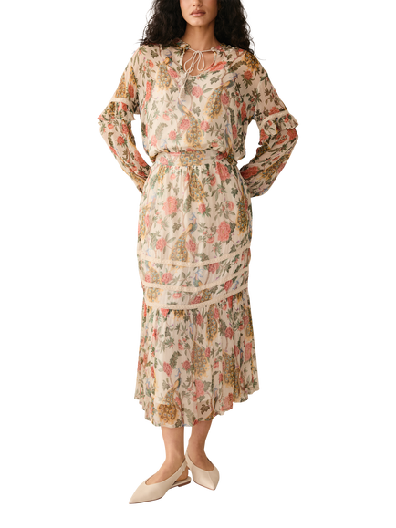 Raishma Renee Floral Print Skirt, Cream, Cream
