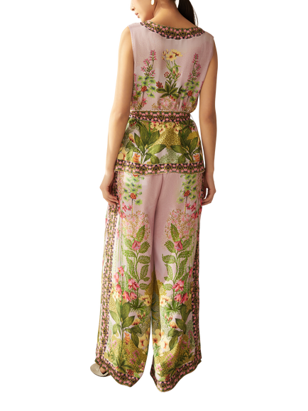 Raishma Wilma Floral Print Trousers, Lilac - view 2, Lilac