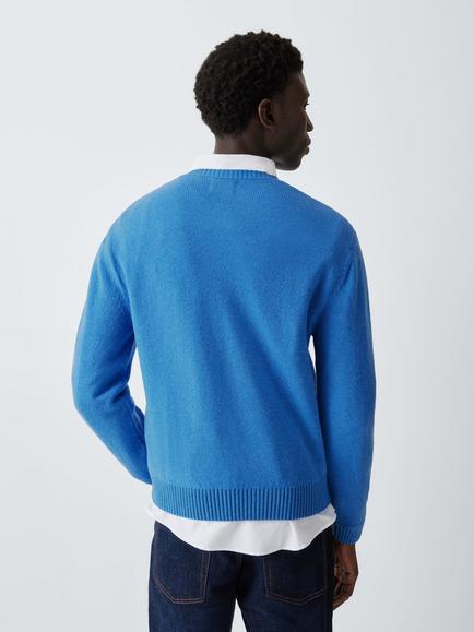 Colorful Standard Merino Wool Crew Neck Jumper, Pacific Blue - view 2, Pacific Blue