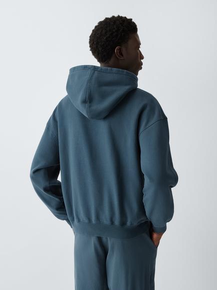 Colourful Standard Cotton Oversized Hoodie Sweatshirt, Petrol Blue - view 2, Petrol Blue