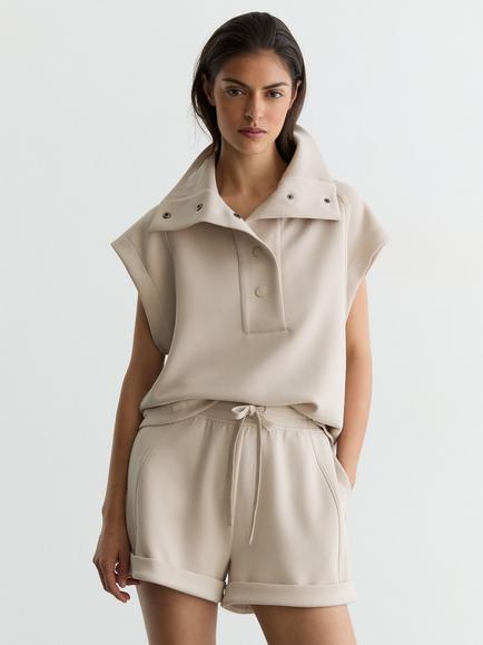 Reiss Phoebe Sleeveless Button Top, Neutral