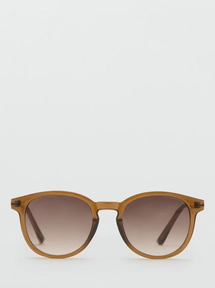 Mango Slim Round Sunglasses - view 2, Brown
