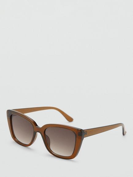 Mango Cat's Eye Square Sunglasses, Brown