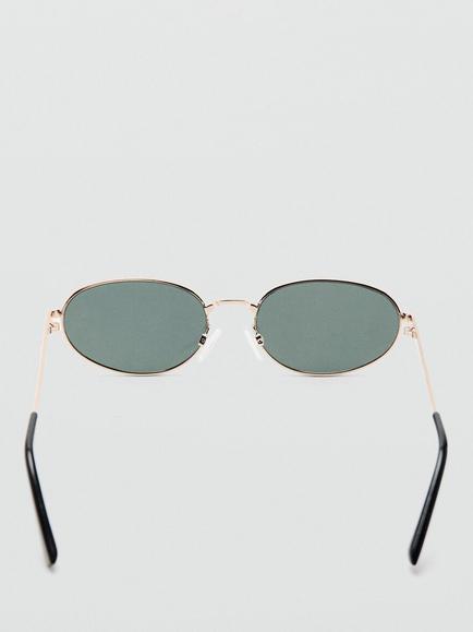 Mango Metallic Frame Oval Sunglasses, Gold - view 2, Gold