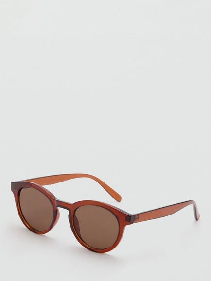 Mango Round Sunglasses, Brown, Brown