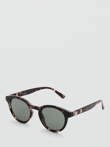 Mango Round Frame Sunglasses, Chocolate, Chocolate