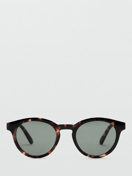 Mango Round Frame Sunglasses, Chocolate - view 2, Chocolate