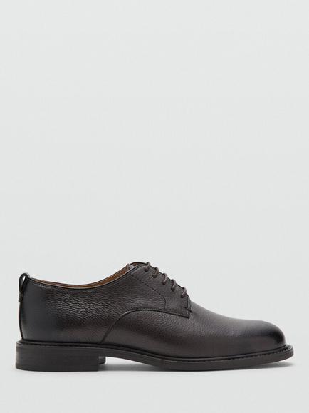 Mango Leather Derby Shoes, Brown