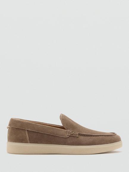 Mango Suede Loafers, Taupe, Taupe
