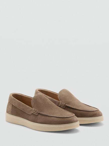 Mango Suede Loafers, Taupe - view 2, Taupe