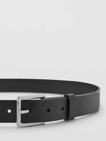 Mango Cinturon Bolo Leather Belt, Black - view 2, Black