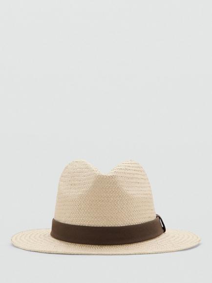 Mango Straw Fedora Hat, Raw - view 2, Raw