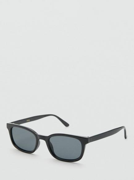 Mango Rectangular Sunglasses, Black, Black