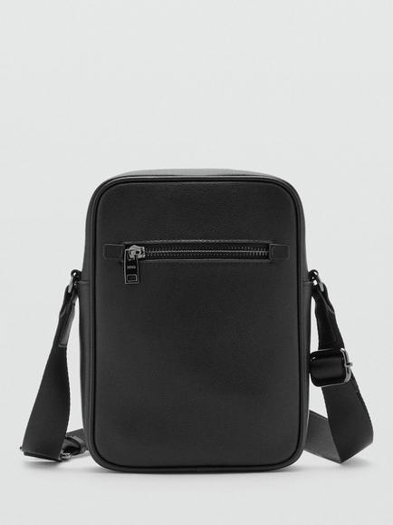 Mango Leather Slim Crossbody Bag, Black, Black