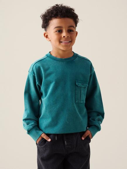 Angel & Rocket Kids' Enzo Utility Sweatshirt, Teal, Teal