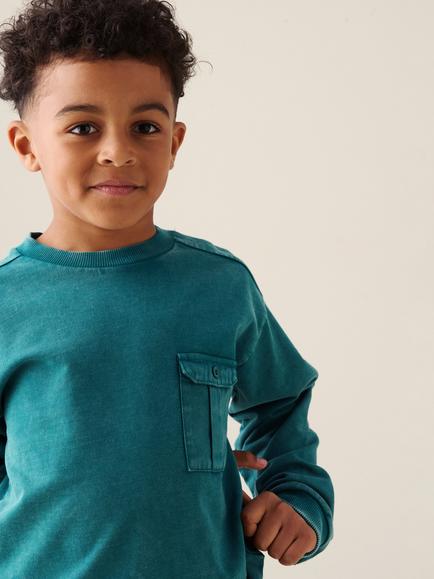 Angel & Rocket Kids' Enzo Utility Sweatshirt, Teal - view 2, Teal