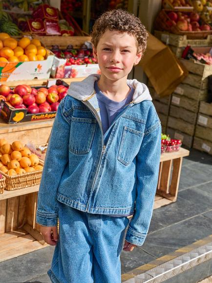 Angel & Rocket Kids' Sid Denim Jacket, Blue - view 2, Blue