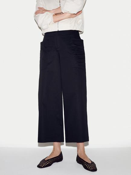 Jigsaw High Waisted Wide Leg Trousers, Black, Black