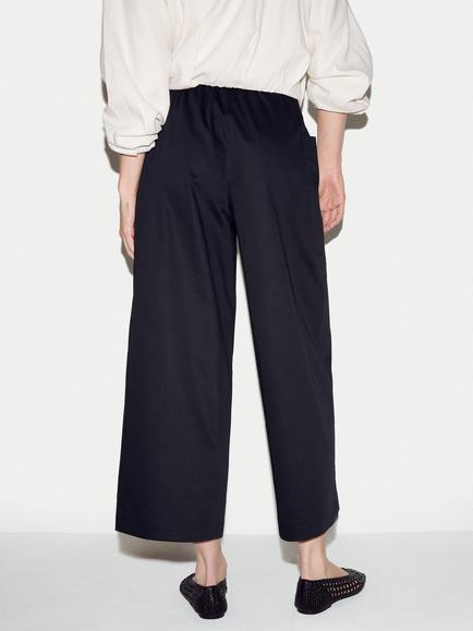 Jigsaw High Waisted Wide Leg Trousers, Black - view 2, Black