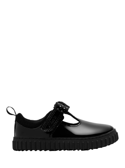 Clarks Kids' Cove Bow T Shoes, Black Patent, Black Patent